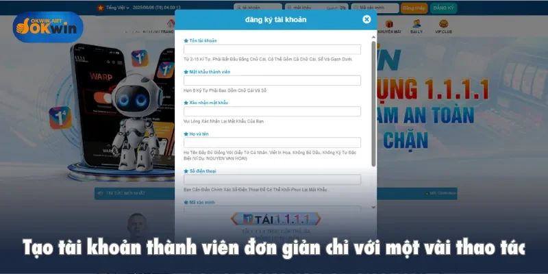 Tạo tài khoản thành viên đơn giản chỉ với một vài thao tác